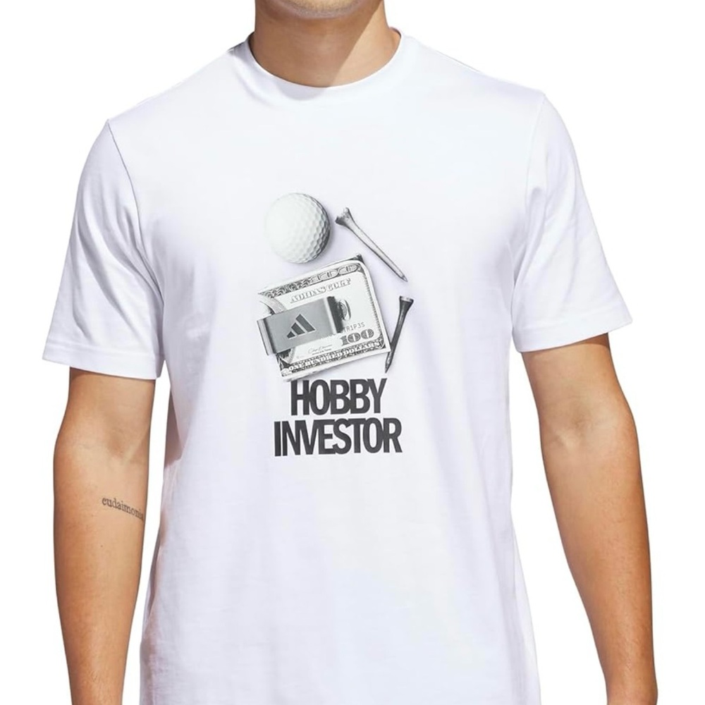 Adidas White Graphic Dress Shirt